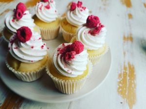 Raspberry cupcakes  at The Cake Collective in Moonee Ponds