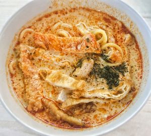 Laksa, too creamy, not spicy enough at Zhen Xiang Vegetarian in North Singapore