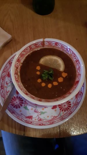 Lentil soup, great and cheap side dish! at Casablanca Sandwicherie - 카사블랑카 샌드위치 in Seoul