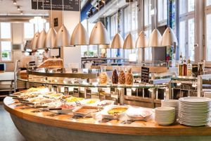 Vegetarian and vegan buffet with over 40 salads and hot dishes. at Tibits - Falkenstrasse in Zurich