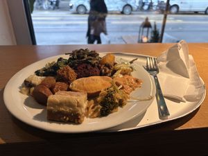 Assorted vegan dishes   at Tibits - Falkenstrasse in Zurich