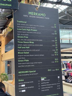 Menu at Merkamo Ethiopian in East London