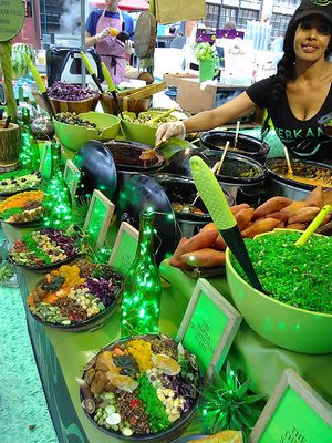 Merkamo vegan stall in Spitalfields at Merkamo Ethiopian in East London