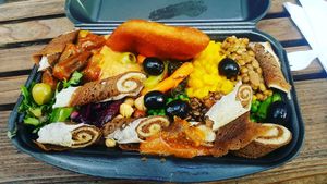 traditional plate at Merkamo Ethiopian in East London