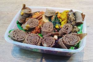 rescued meal at Merkamo Ethiopian in East London