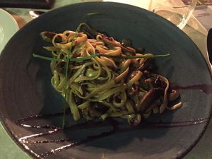 Mushroom pasta  at The Cassia Restaurant in Victoria Falls