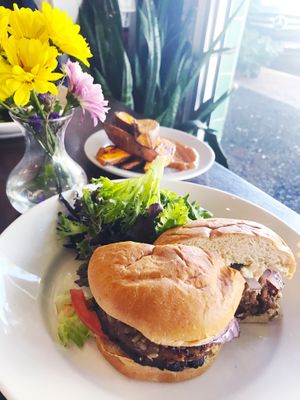 Mushroom burger  at Lila in Sarasota