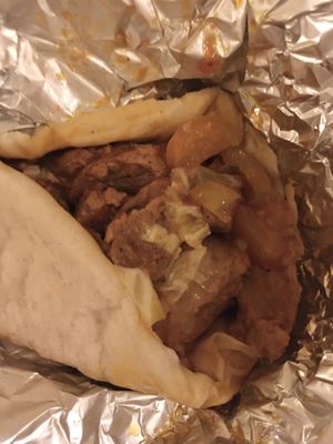 Veggie meat wrap (ask for it to be vegan) wrapped up nicely for takeaway.  at Persian Palate - Ayala Mall in Cebu