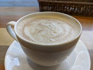 Caramel latte at Chamise Cafe and Space in Nagano