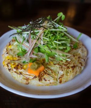 Vegan okonomiyaki. at Miyabichaya in Okinawa