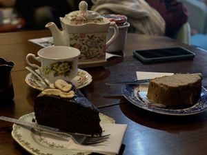 Vegan chocolate cake and banana bread  at Mrs F's Fine Food Emporium in Keswick
