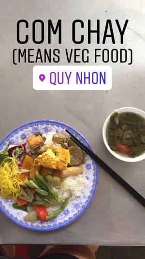Lunch, 20k dong at Com Chay Minh Thin in Qui Nhon