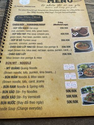 First page of the menu   at Thuc Duong Bao An - Bao An Macrobiotic in Da Nang
