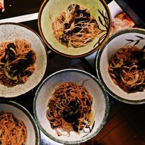 Whole grain tea-noodles in seaweed broth at Thuc Duong Bao An - Bao An Macrobiotic in Da Nang