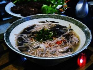 Whole grain rice noodles in broth at Thuc Duong Bao An - Bao An Macrobiotic in Da Nang