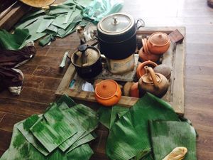 This is Bao An way!! Getting the best flavors out of the food - cooking on the fire  at Thuc Duong Bao An - Bao An Macrobiotic in Da Nang