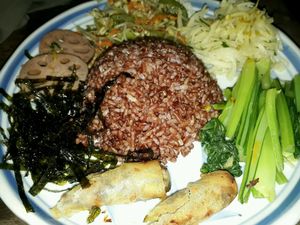 Brown rice plate- 30000d at Thuc Duong Bao An - Bao An Macrobiotic in Da Nang