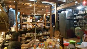 view into the kitchen at Thuc Duong Bao An - Bao An Macrobiotic in Da Nang