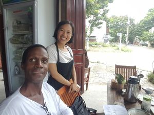 With Anh, the friendly owner! at Thuc Duong Bao An - Bao An Macrobiotic in Da Nang