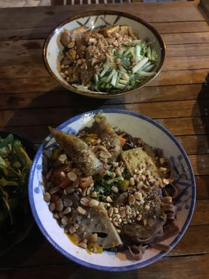 Quong noodle and Spring roll peanut noodles  at Thuc Duong Bao An - Bao An Macrobiotic in Da Nang