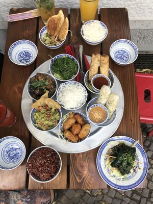 Plenty food for 3  at 1990 Vegan Living in Berlin