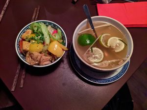 Buddha Bowl and Tra Chanh Sa tea at 1990 Vegan Living at 1990 Vegan Living in Berlin