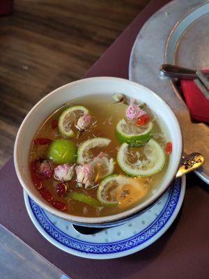 Great rose tea 😊 at 1990 Vegan Living in Berlin