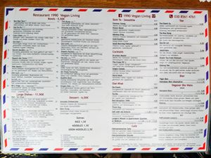 Menu at 1990 Vegan Living at 1990 Vegan Living in Berlin