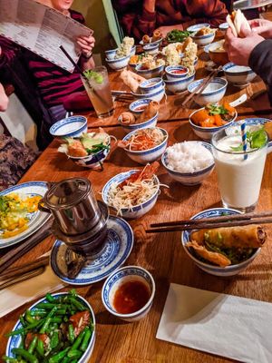 Table full of small dishes at 1990 Vegan Living at 1990 Vegan Living in Berlin
