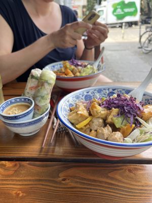 Red Curry Lunch Bowl & Summer Rolls  at 1990 Vegan Living in Berlin