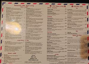 Speisekarte at 1990 Vegan Living in Berlin