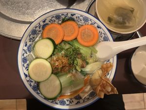 Wan-Tan soup.  at 1990 Vegan Living in Berlin