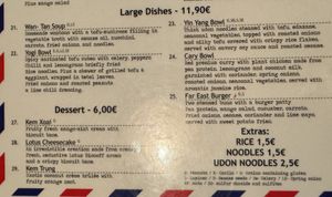 Menu (mains).  at 1990 Vegan Living in Berlin