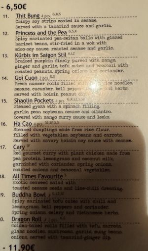 Menu starters/tapas 2/2.  at 1990 Vegan Living in Berlin