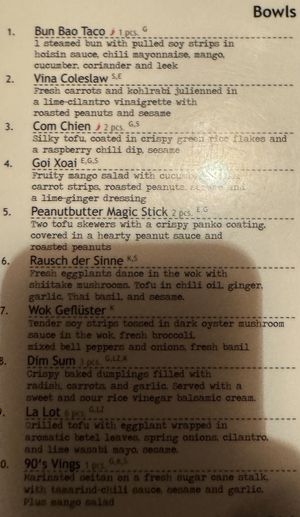 Menu starters/tapas 1/2.  at 1990 Vegan Living in Berlin