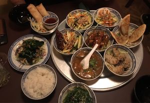 Whole array of happy vegan food at 1990 Vegan Living in Berlin