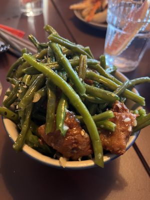 Seitan balls and beans  at 1990 Vegan Living in Berlin