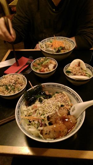 Mains (from top): King Kong Bowl; Bowl of Happiness

Bowls (from left): Goi Du Du, Buddha bowl, Bun Bao Taco at 1990 Vegan Living in Berlin