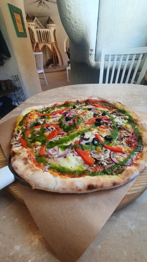 Vegetarian pizza made vegan (big size) at Casa La Familia in Vilnius