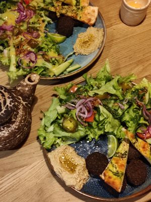 falafel plate at Casa La Familia in Vilnius