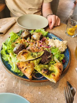 Falafel plate at Casa La Familia in Vilnius