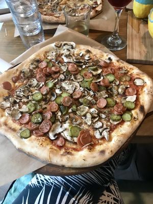 Vegan pizza was yum at Casa La Familia in Vilnius