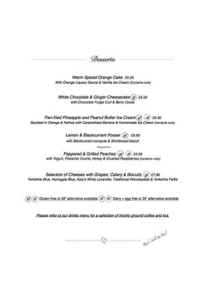 Menu at The Retreat Cafe and Tea Rooms in Grassington