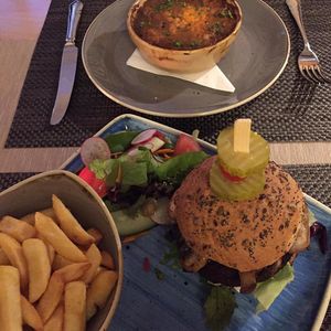 Yummy Burger & Chips at The Retreat Cafe and Tea Rooms in Grassington