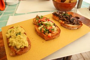 vegan bruschettas at By Valeria in Santa Maria