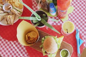 The delicious chickpea burger at By Valeria in Santa Maria