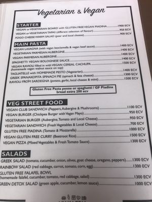 Vegan menu 🌱 at By Valeria in Santa Maria