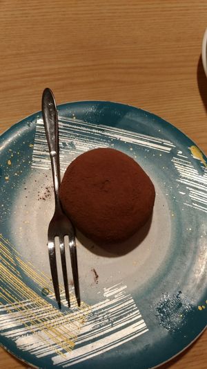 chocolate mochi with cream at Katsu Midori in Tokyo