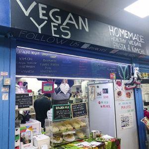 Vegan Yes market stall Holloway at Vegan Yes - Nag's Head Market in North London