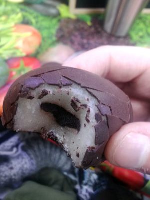 Chocolate mochi. at Vegan Yes - Nag's Head Market in North London